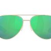 Men'S Costa Del Mar Sunglasses & Goggles | Peli Polarized Sunglasses Brushed Gold-Green Mirror Polarized Glass