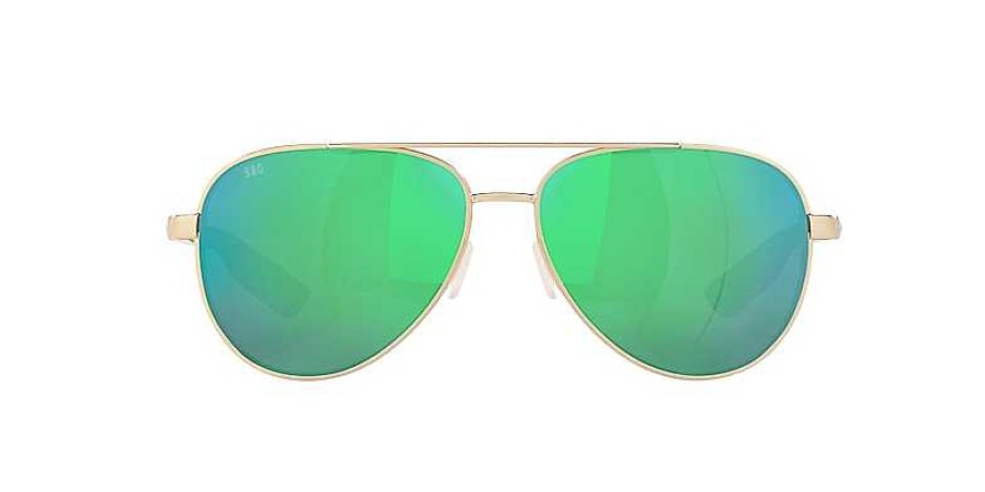 Men'S Costa Del Mar Sunglasses & Goggles | Peli Polarized Sunglasses Brushed Gold-Green Mirror Polarized Glass