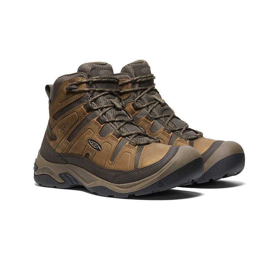 Footwear Keen Boots | Circadia Mid-Top Waterproof Hiking Boot For Men Bison/Brindle