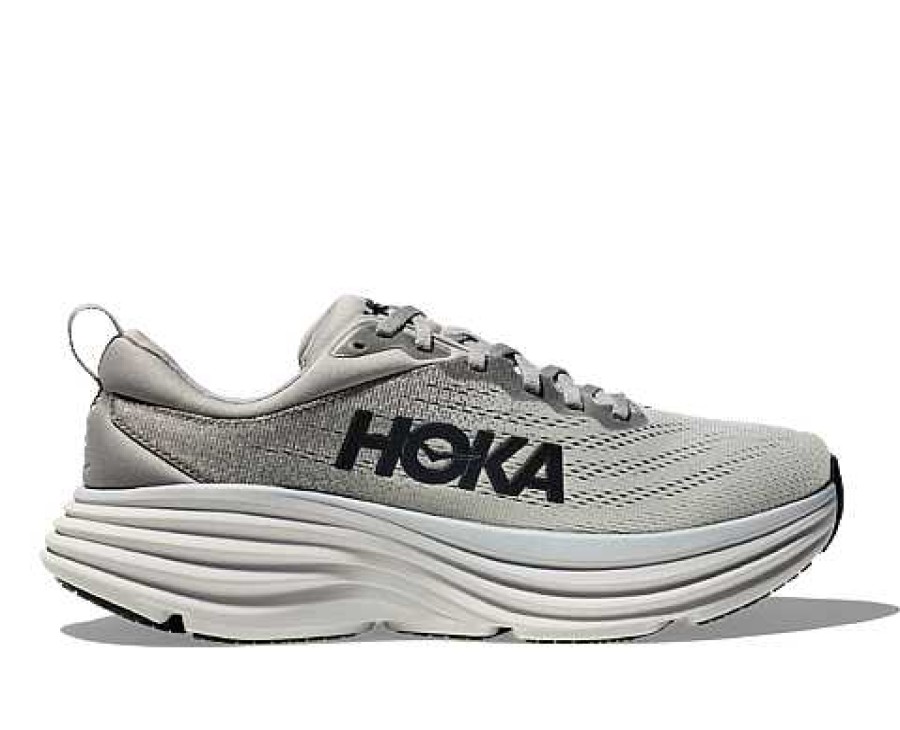 Footwear Hoka Shoes | Bondi 8 Wide Shoes For Men Sharkskin/ Harbor Mist