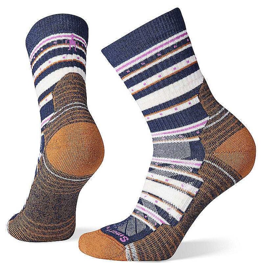 Women'S Smartwool Socks | Hike Light Cushion Stitch Stripe Mid Crew Socks For Women