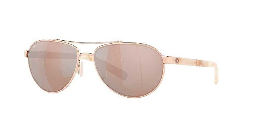 Men'S Costa Del Mar Sunglasses & Goggles | Fernandina Polarized Sunglasses Rose Gold Copper Silver Mirror Polarized Polycarbonate