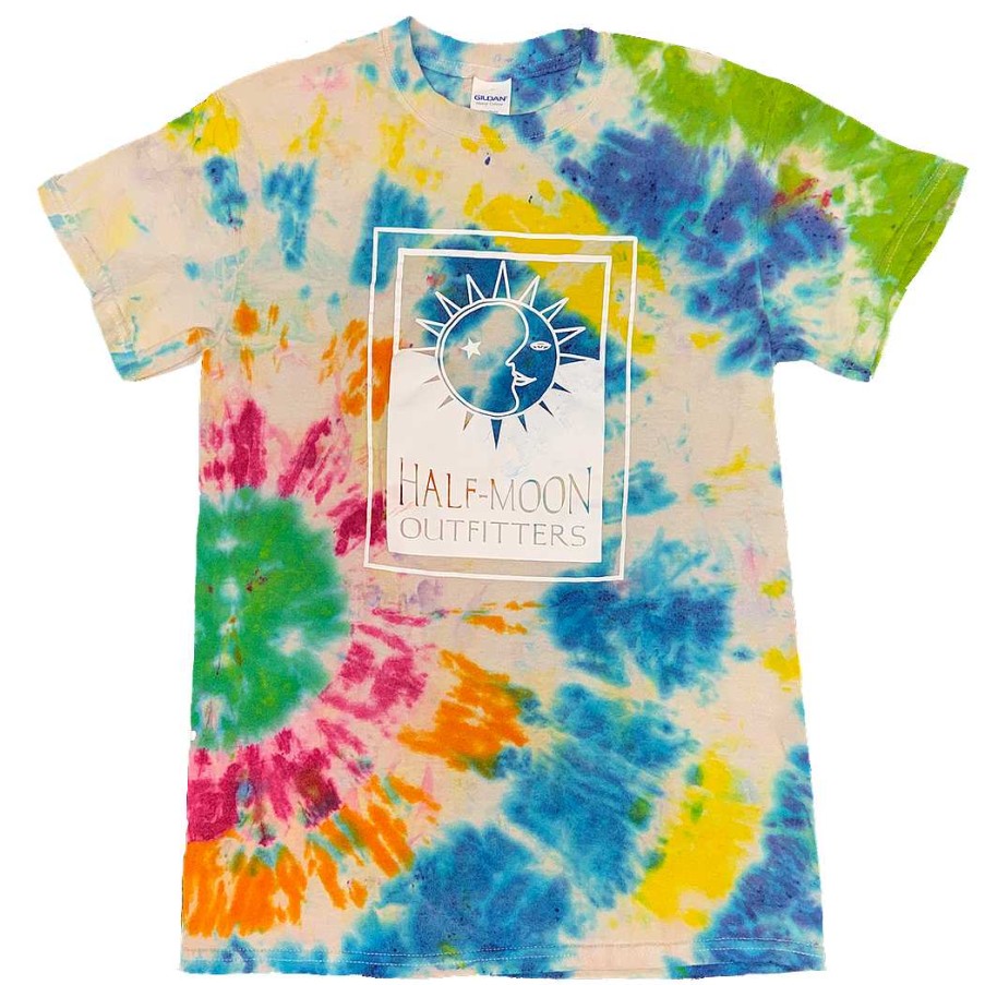 Half-Moon Collection Half-Moon Outfitters Half-Moon Apparel | Original Logo Short Sleeve T-Shirt For Tie-Dye White