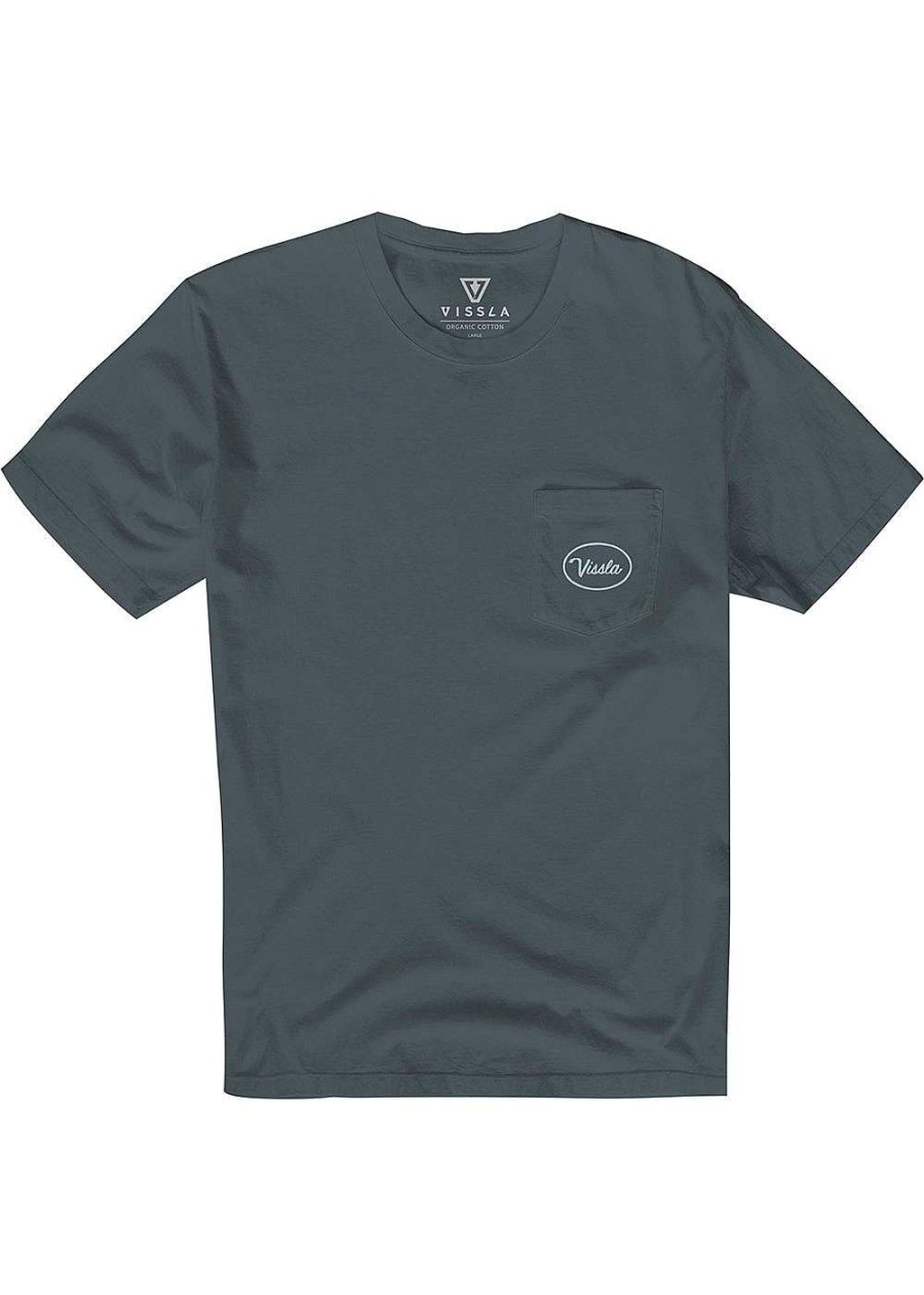 Men'S Vissla T-Shirts | Station Premium Pocket Tee For Men Graphite