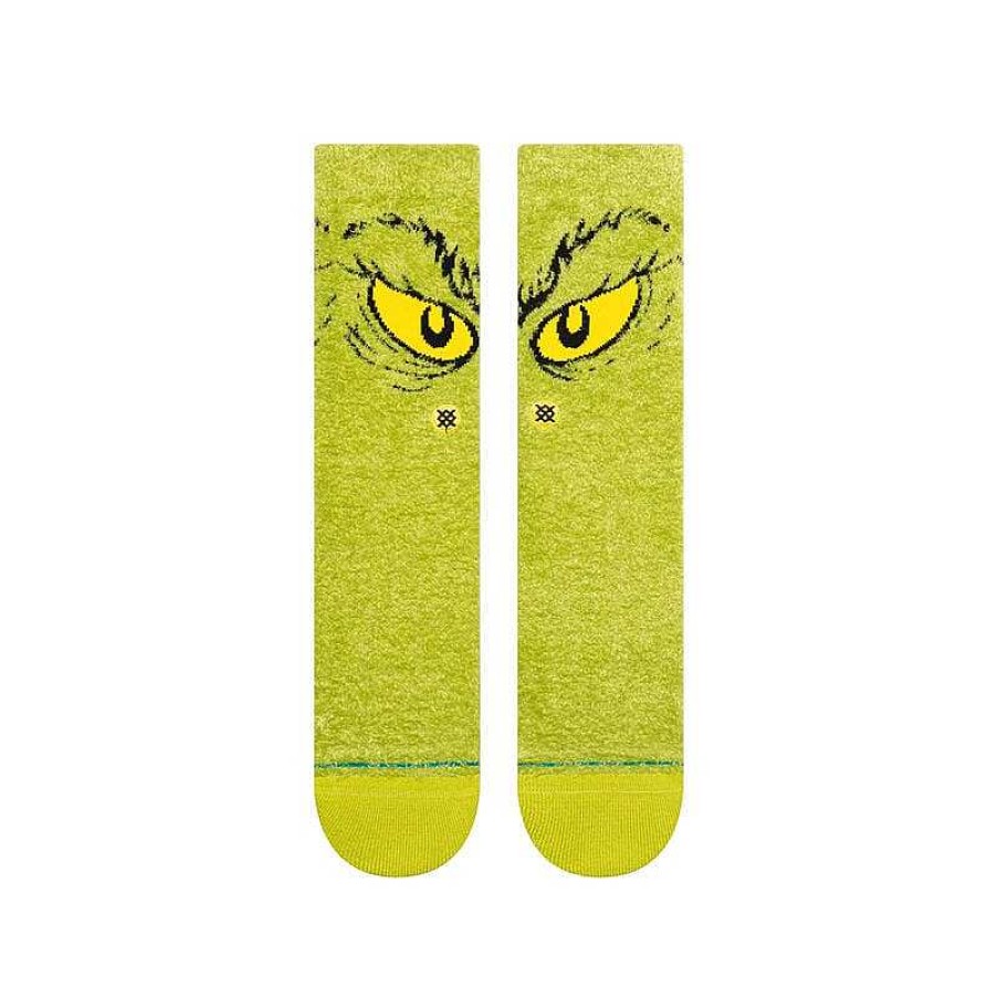 Men'S Stance Socks | The Grinch X Stance Da Da Dagrinch Cozy Poly Crew Socks Green