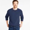 Men'S L.L.Bean Sweaters & Hoodies | Wicked Soft Cotton/ Cashmere Sweater, Crewneck For Men Classic Navy