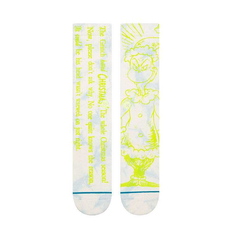 Men'S Stance Socks | Merry Grinchmas Crew Socks For Men Off White