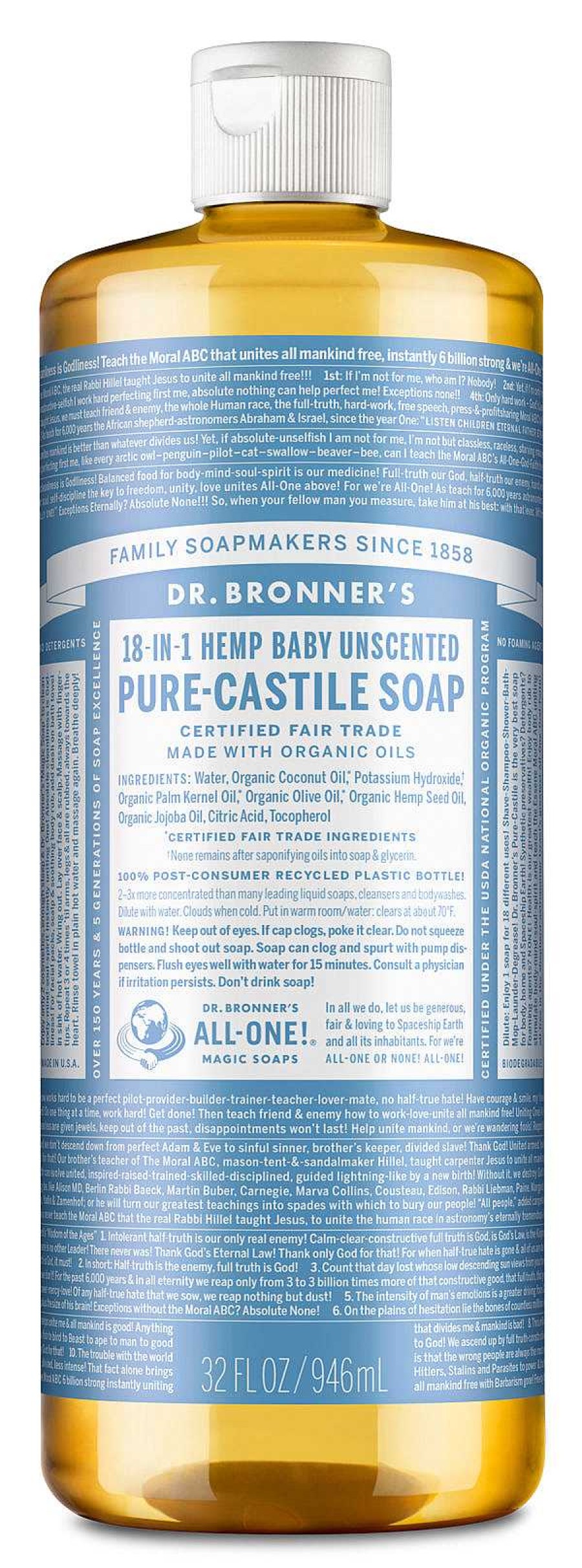 Gear Dr. Bronner's | Pure-Castile Liquid Soap Baby Unscented