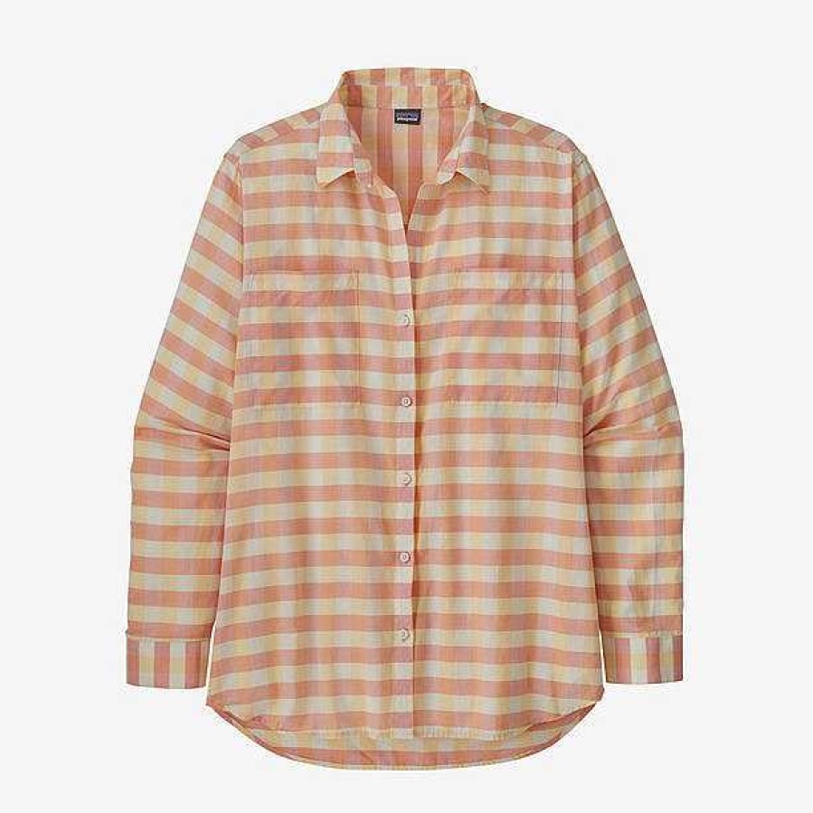 Women'S Patagonia Shirts | Lightweight A/C Buttondown Shirt For Women Check: Sunfade Pink