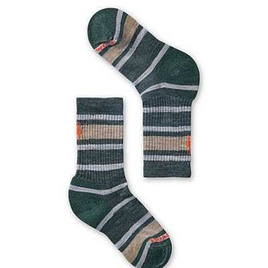 Kids' Smartwool Socks | Hike Light Cushion Striped Crew Socks For Kids Dark Sage