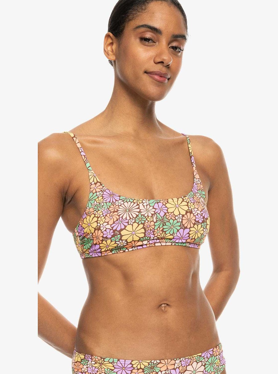 Women'S Roxy Swimwear | All About Sol Bralette Bikini Top Root Beer All About Sol Mini