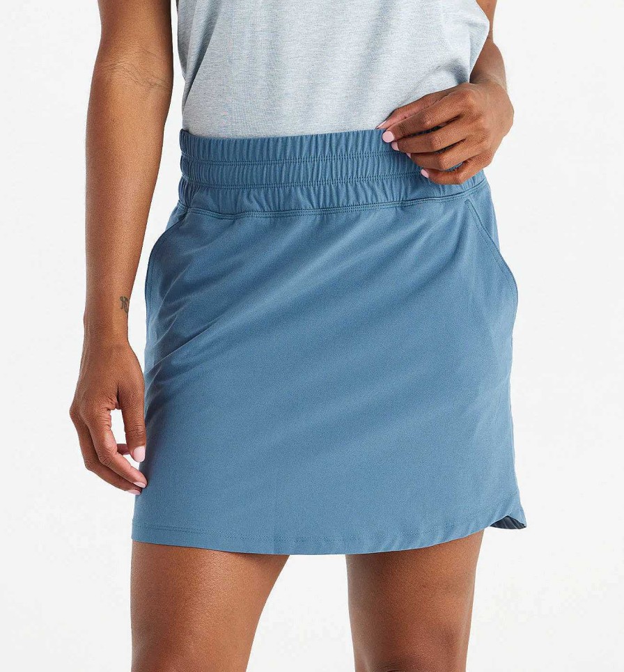 Women'S Free Fly Apparel Skirts | Pull-On Breeze Skirt For Women Pacific Blue