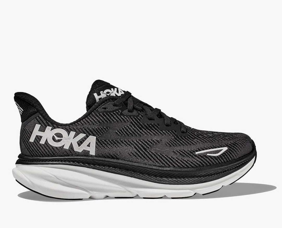 Footwear Hoka Shoes | Clifton 9 Wide Shoes For Women Black/White