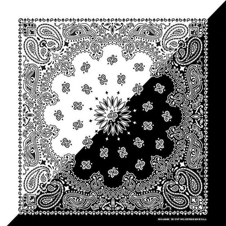 Men'S Carolina Bandana Head & Neckwear | Paisley Bandana Black/White