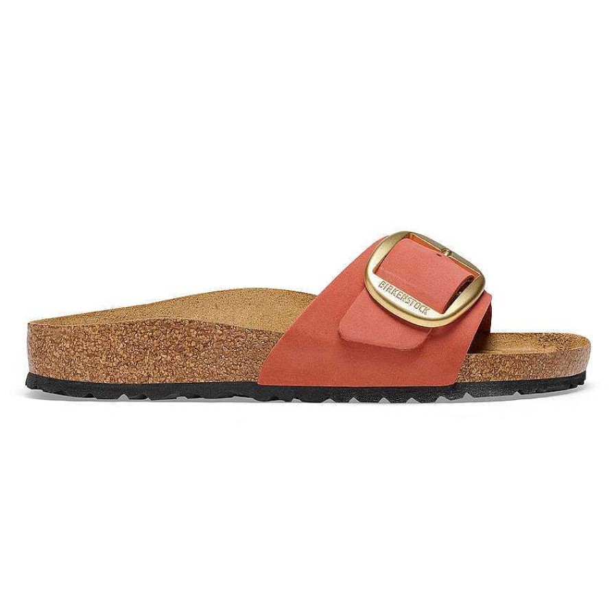 Footwear Birkenstock Sandals | Madrid Big Buckle Nubuck Leather Sandals For Women Mars Red