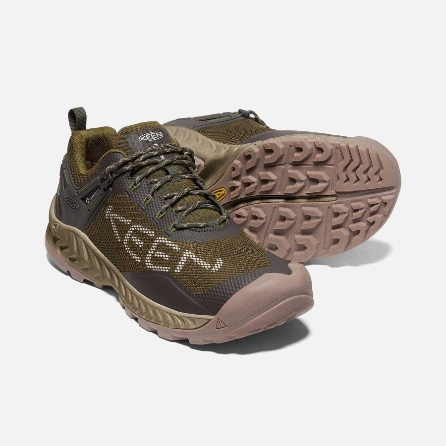 Footwear Keen Shoes | Nxis Evo Waterproof Shoes For Men Dark Olive/Black Olive