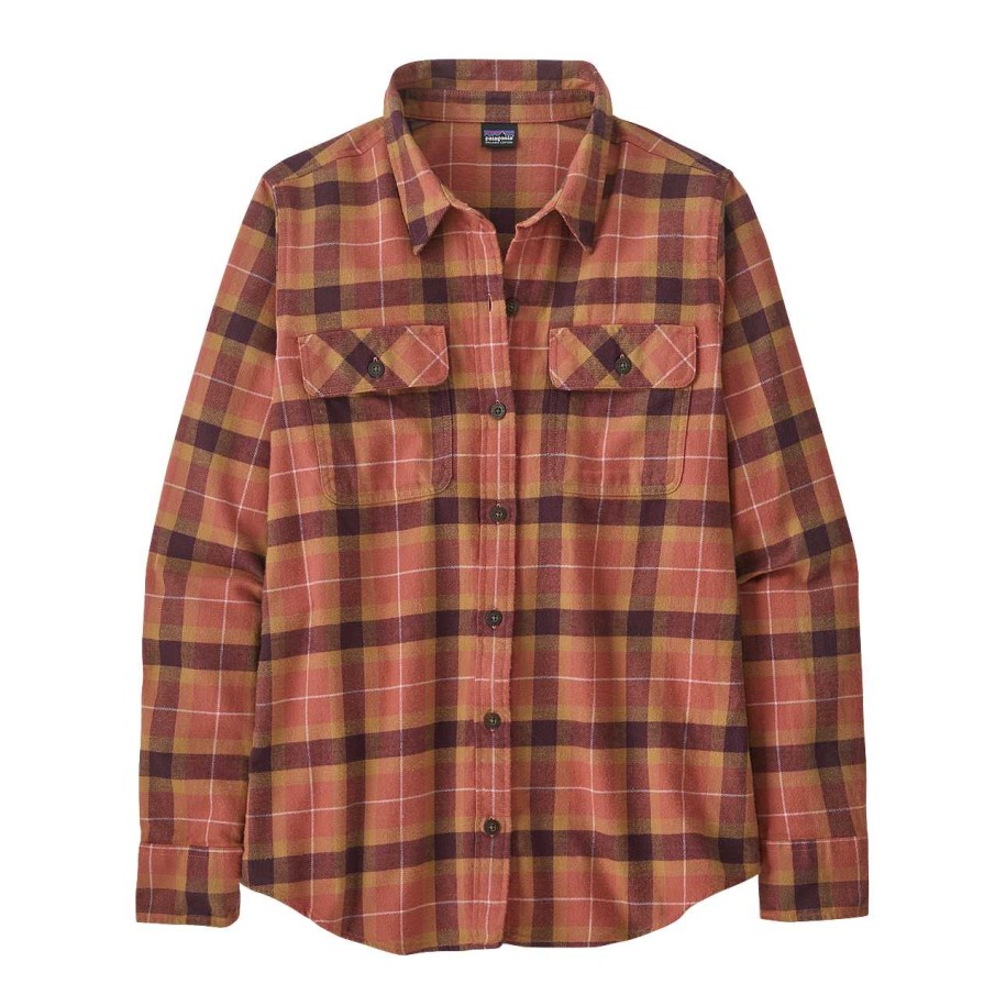 Women'S Patagonia Shirts | Long Sleeved Organic Cotton Midweight Fjord Flannel Shirt For Women