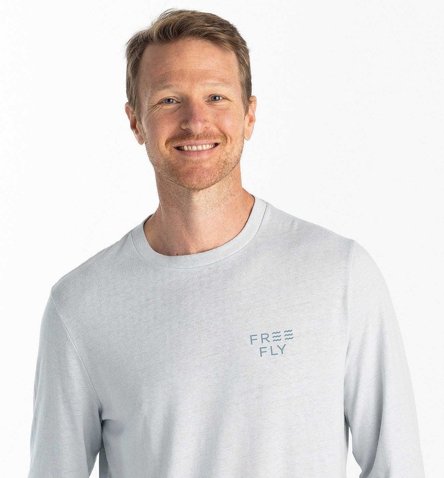 Men'S Free Fly Apparel T-Shirts | Elevation Long Sleeve Shirt For Men Heather Aspen Grey