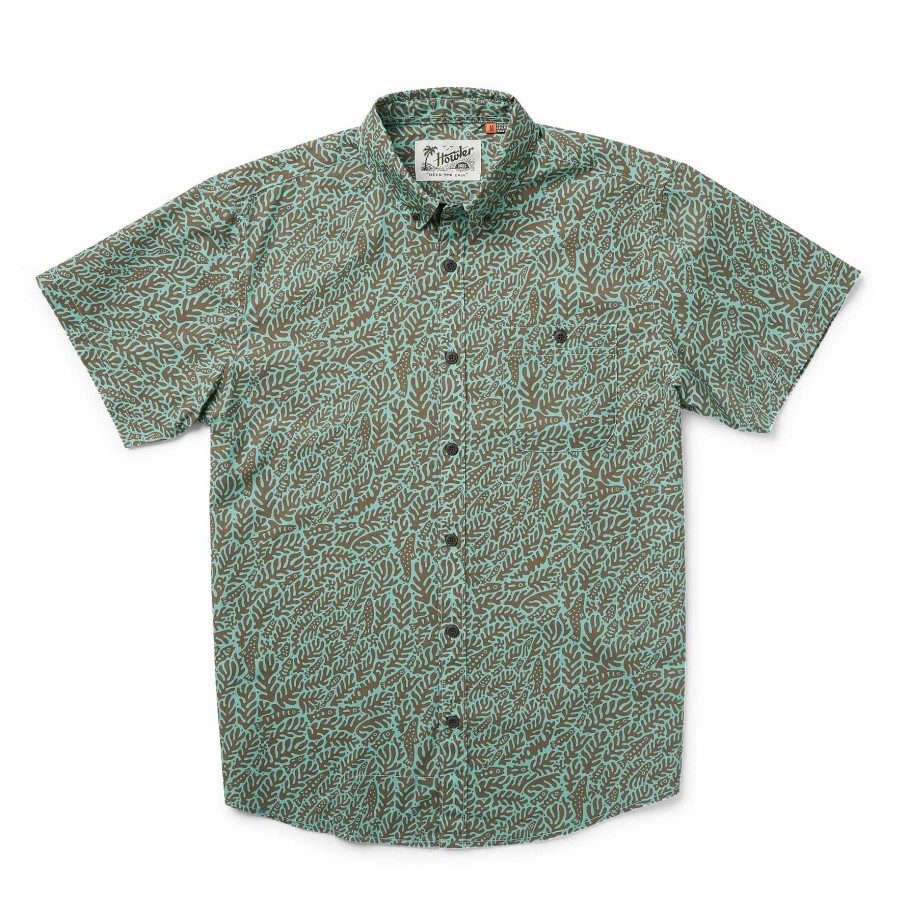 Men'S Howler Brothers Shirts | Mansfield Short Sleeve Shirt For Men Ecosystem : Isle Green