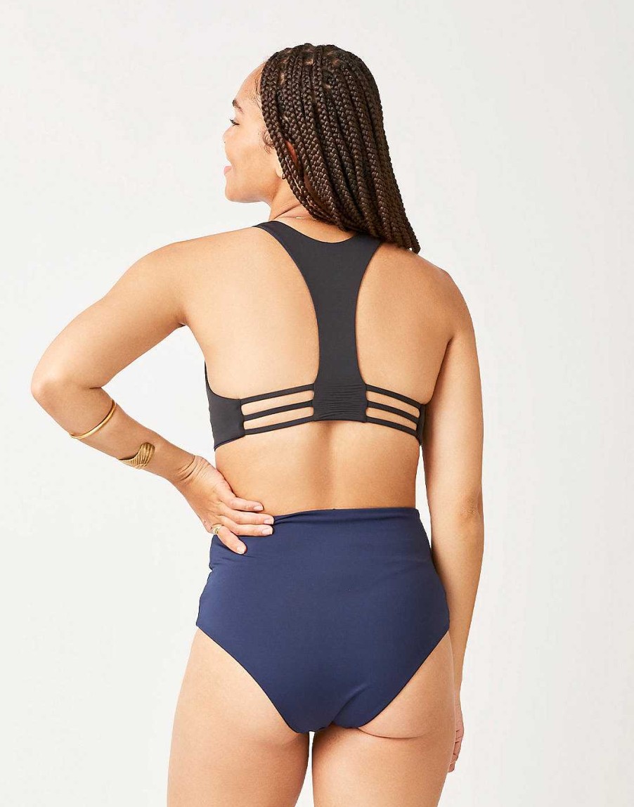 Women'S Carve Designs Swimwear | Erin Reversible Bottoms For Women Black/Navy