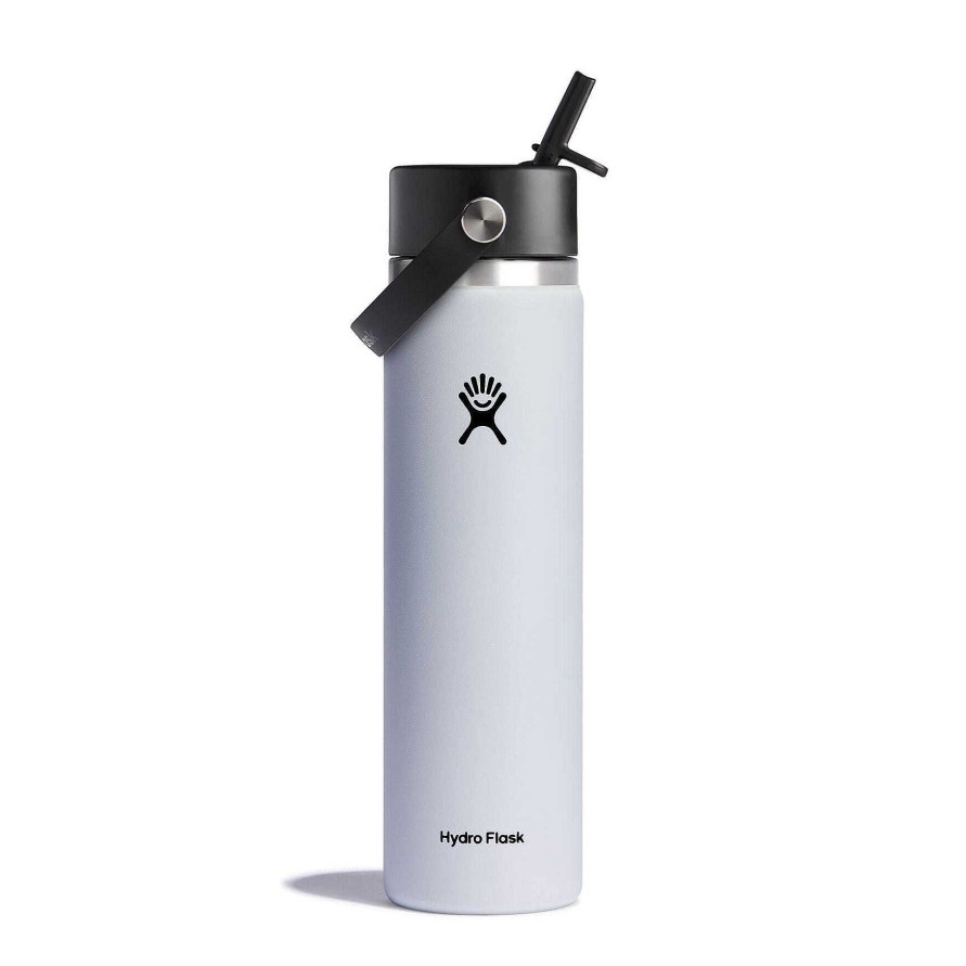 Gear Hydro Flask Bottles & Mugs | 24Oz Wide Mouth With Flex Straw Cap White