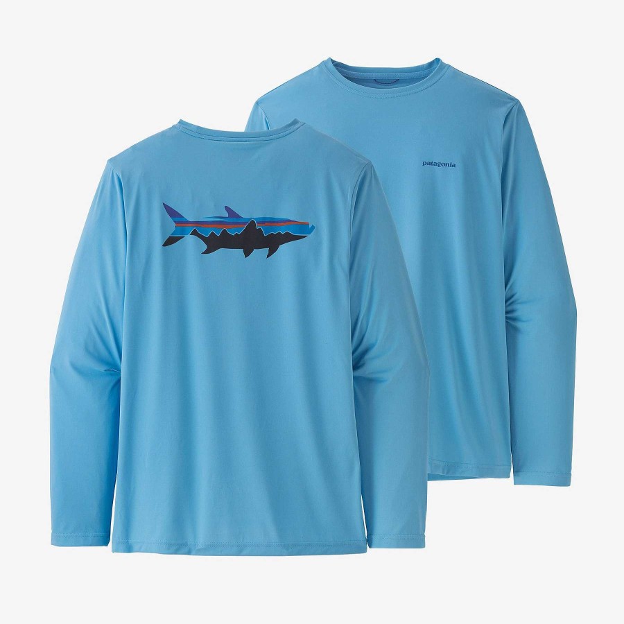 Men'S Patagonia Performance | Long Sleeved Capilene Cool Daily Fish Graphic Shirt For Men