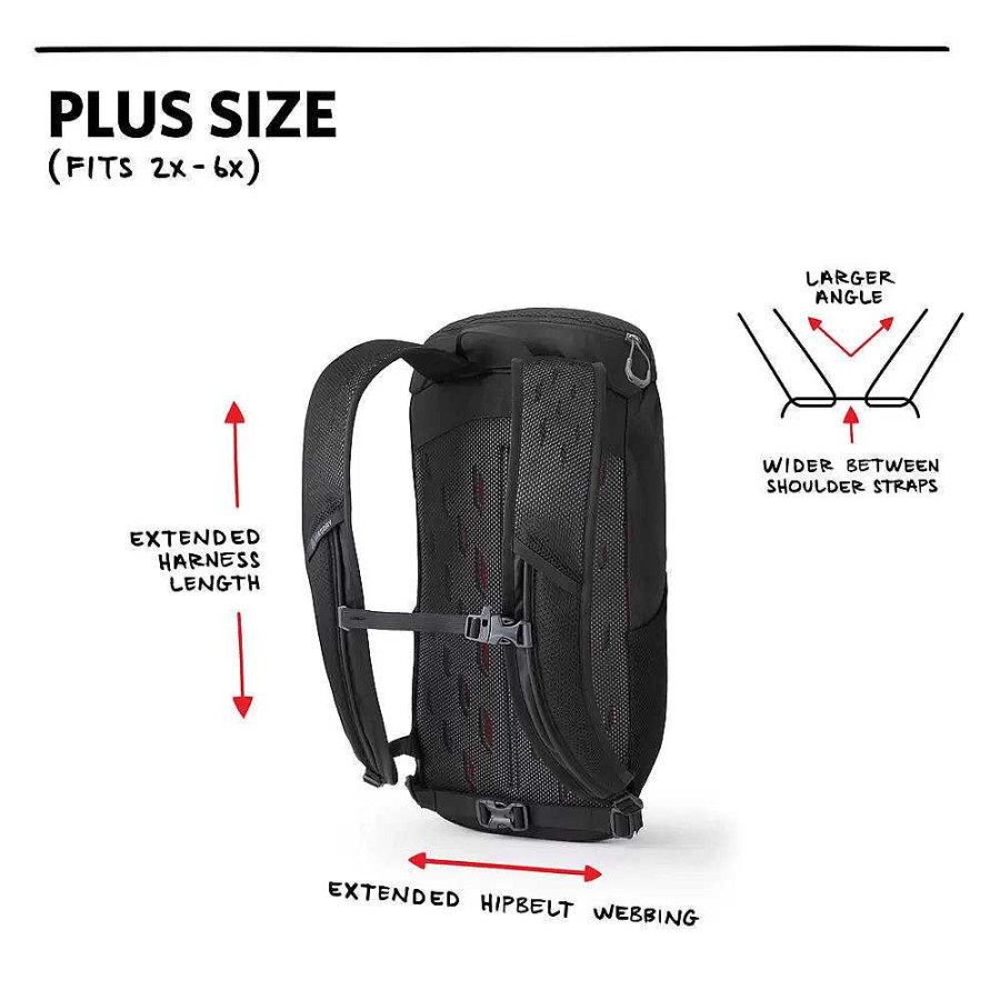 Gear Gregory Backpacking | Nano 16 Plus Size Obsidian Black