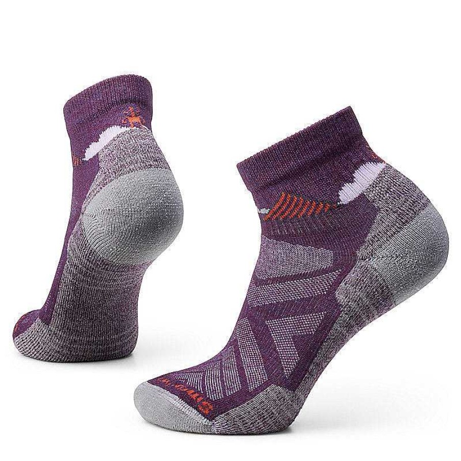 Women'S Smartwool Socks | Hike Light Cushion Clear Canyon Patten Ankle Socks For Women Purple Iris