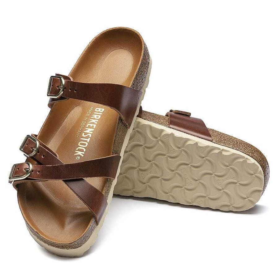 Footwear Birkenstock Sandals | Franca Oiled Leather Sandals For Women Cognac