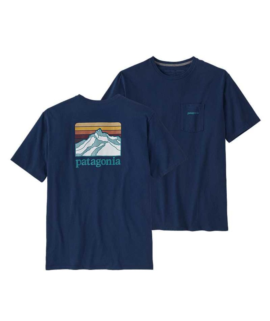 Men'S Patagonia Shirts | Line Logo Ridge Pocket Responsibili-Tee For Men