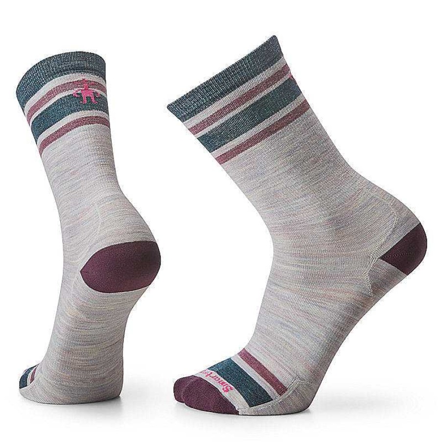 Men'S Smartwool Socks | Everyday Top Split Stripe Zero Cushion Crew Socks For Men