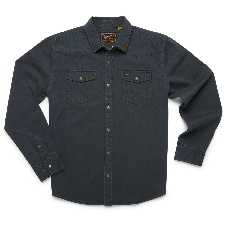 Men'S Howler Brothers Shirts | Sawhorse Work Shirt For Men Crow Black