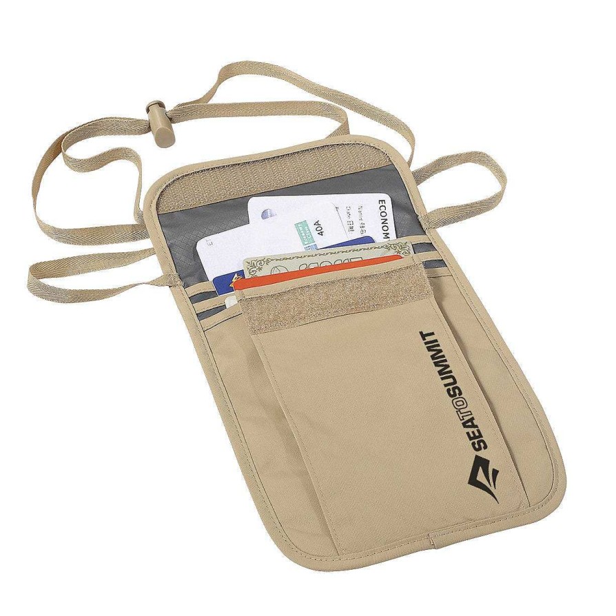 Men'S Sea To Summit Wallets | Travelling Light Neck Pouch Sand