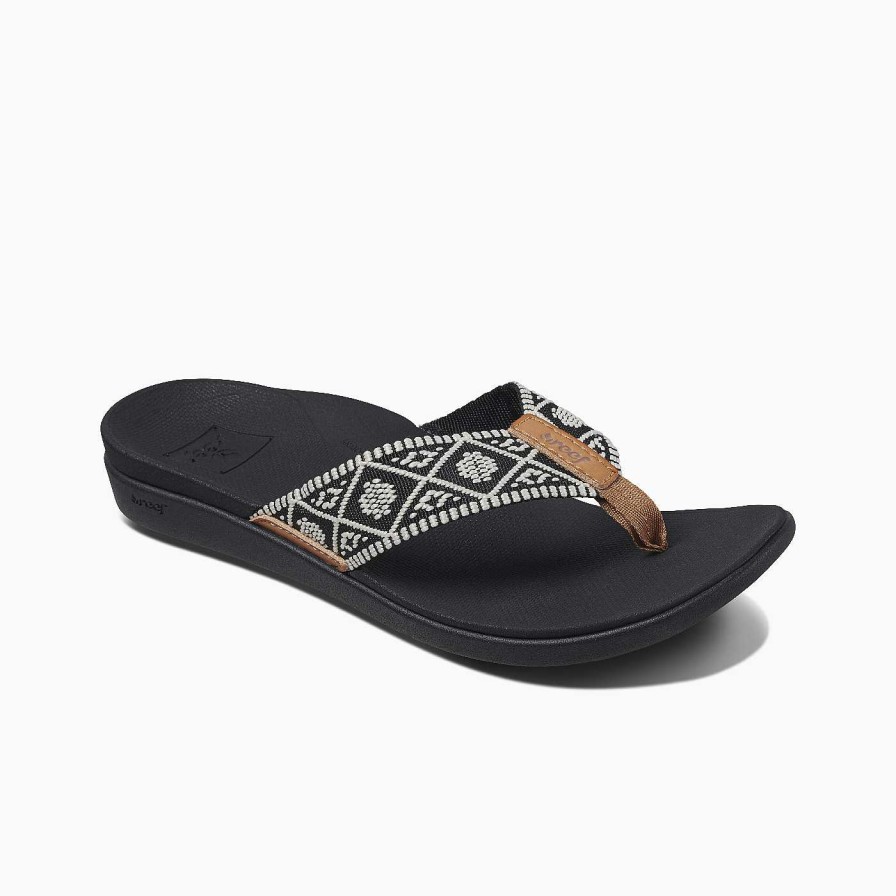 Footwear Reef Sandals | Ortho Woven Sandals For Women Black/White