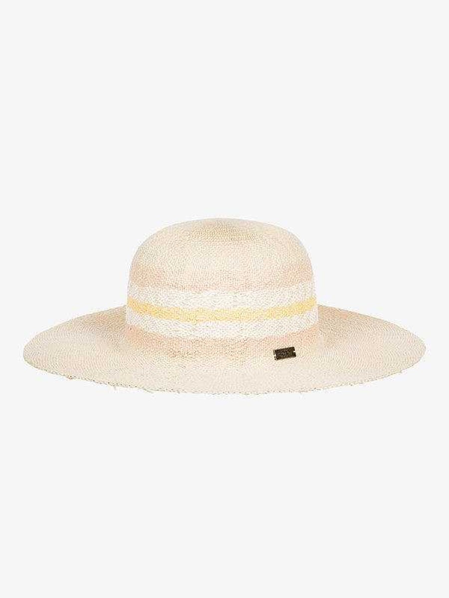 Women'S Roxy Head & Neckwear | Colors Of Sunset Straw Panama Hat For Women Natural