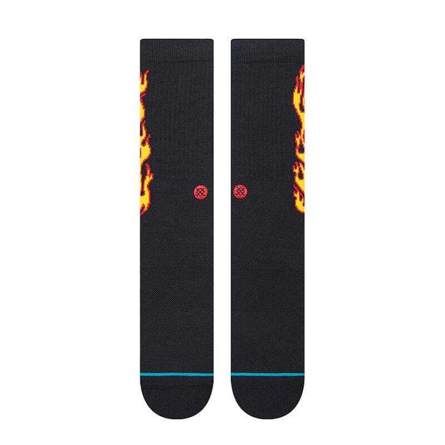 Men'S Stance Socks | Chippa Wilson Flammed Crew Socks For Men Black