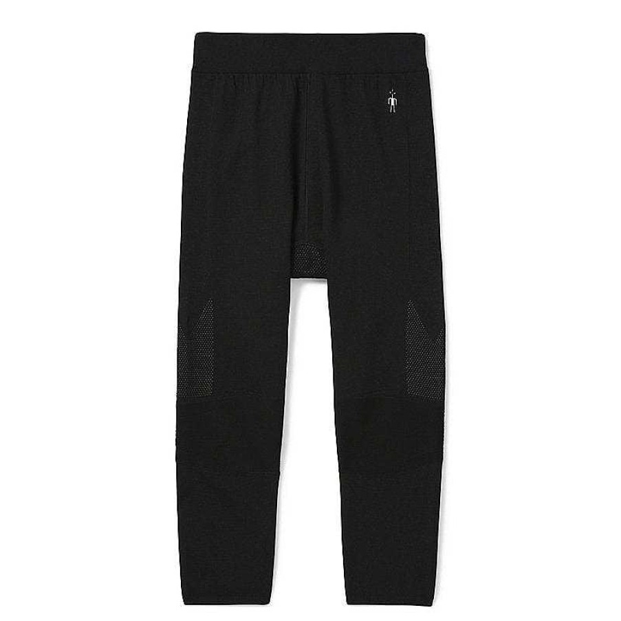 Men'S Smartwool Baselayers & Underwear | Intraknit Thermal Merino Base Layer 3/4 Bottom For Men Black/White