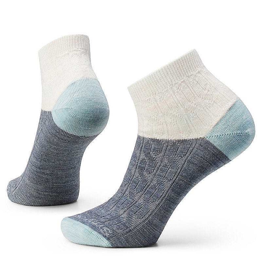 Women'S Smartwool Socks | Everyday Cable Ankle Socks For Women Frosty Green