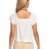 Women'S Roxy Shirts | Ocean Amor Short Sleeve Top For Women Snow White