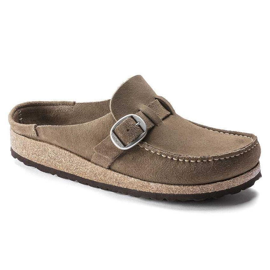 Footwear Birkenstock Shoes | Buckley Suede Clog For Women Gray Taupe Suede