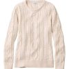 Women'S L.L.Bean Casual | Heritage Soft Cotton Fisherman Sweater For Women, Crewneck Cream