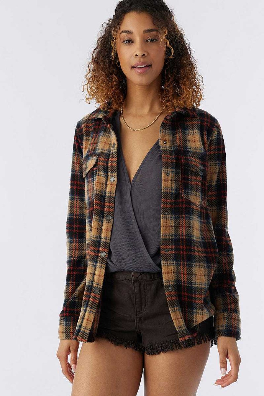 Women'S O'Neill Casual | Zuma Superfleece Flannel Top For Women