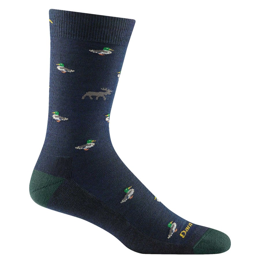 Men'S Darn Tough Socks | Duck Duck Moose Crew Lightweight Lifestyle Sock For Men Eclipse