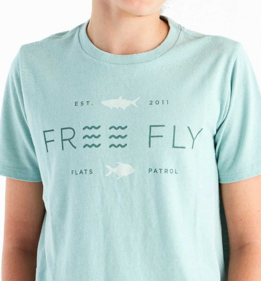 Kids' Free Fly Apparel Tops | Tropic Hangout Tee For Youth Heather Ocean Mist