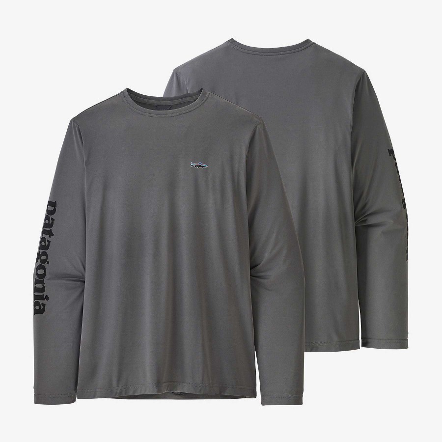 Men'S Patagonia Performance | Long Sleeved Capilene Cool Daily Fish Graphic Shirt For Men