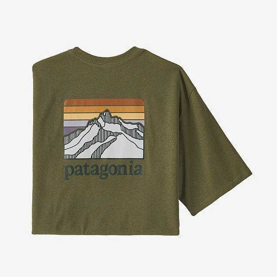 Men'S Patagonia Shirts | Line Logo Ridge Pocket Responsibili-Tee For Men