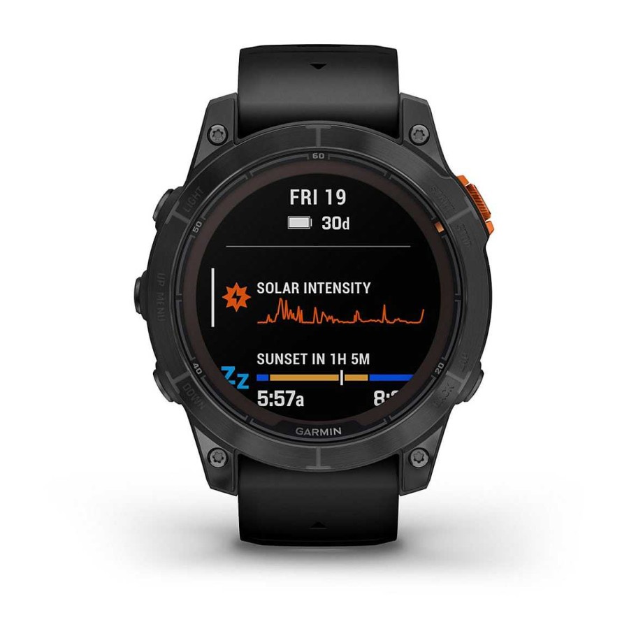 Men'S Garmin Watches | Fenix 7 Pro - Solar Edition Slate Gray With Black Band