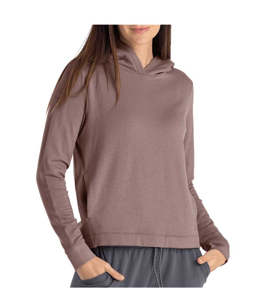 Women'S Free Fly Apparel Sweaters & Hoodies | Bamboo Lightweight Fleece Cropped Hoodie For Women