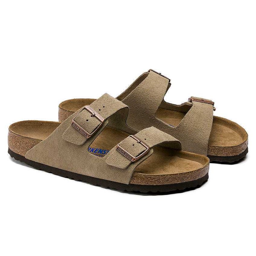 Footwear Birkenstock Sandals | Arizona Soft Footbed Suede Sandals For Men Taupe Seude