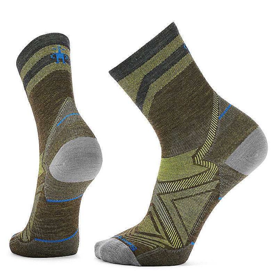 Men'S Smartwool Socks | Run Zero Cushion Mid Crew Pattern Socks For Men